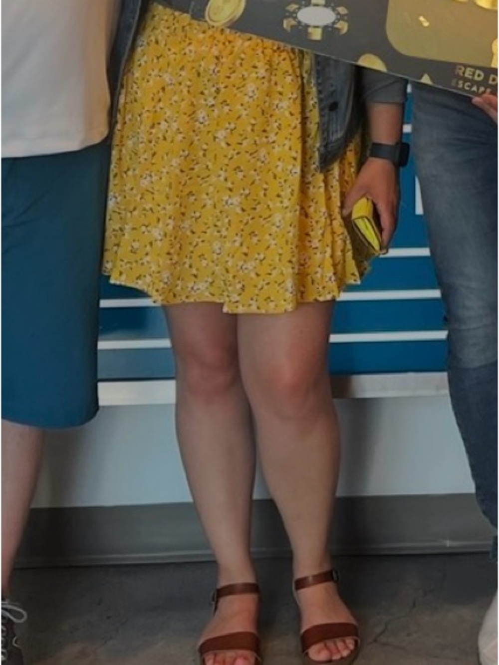 Yellow Floral Skirt with White Blossoms